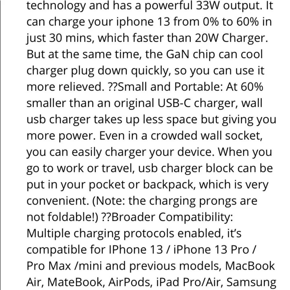 NWT UIBI GaN 33W Mini Fast Charger.
